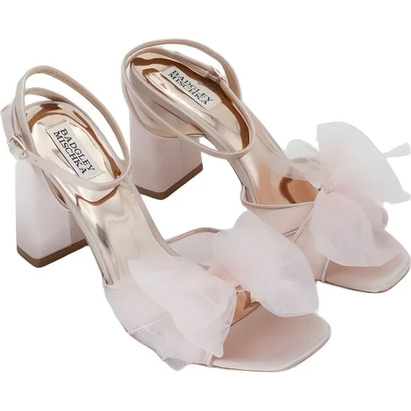 Badgley Mischka TESS Heeled Sandals Soft Blush Women Shoes Size 10 US - Picture 4 of 6